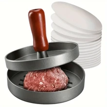 1PC Premium Non-Stick Burger Press And Patty Separation Papers - Effortless Patty Maker For Perfect Meat, Beef, Cheese, And Veggie Burgers - Ideal For Grill, Griddle, BBQ, And Barbecue Cooking