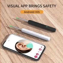 NATFIRE Wireless Ear Cleaner Intelligent Visual Ear Pick For Ear Clean Camera Ear Wax Removal Tool WiFi Ear Otoscope & 6 LED Lights Ear Scope Endoscope With 5 Pcs Silicone Ear Spoons Compatible With Iphone IPad Android Ear Digging Spoon For Home Ear Cleaning Travel Stuff, Wedding, Party, Birthday, Gifts For Men Mom Dad Friends, New Years Funny Gift