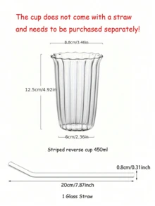 1pc450ml Iced Coffee Cup, Vintage Ribbed Milk Coffee Cup, Cold Brew Coffee Cup, Iced Latte Cup, Flawless Creative Beverage Cup, Family Afternoon Tea Cup, Suitable For Restaurants And Cafes, Halloween Gift, Christmas Gift, Back To School Season, Christmas Tree, Valentine's Day Gift - Multicolor - View 4