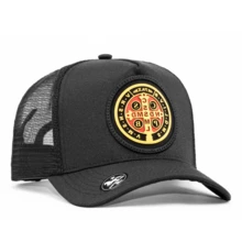 American Rooster Men's Women's Trucker Hat Saint Benedict Medal Curved Brim - màu đen - Xem 3