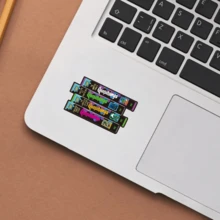 90年代风格恐怖贴纸 - 万圣节VHS堆叠塔面具狼人沼泽恐怖屋电影贴纸剪贴簿用品剪贴簿文具 - 彩色 - 查看 3