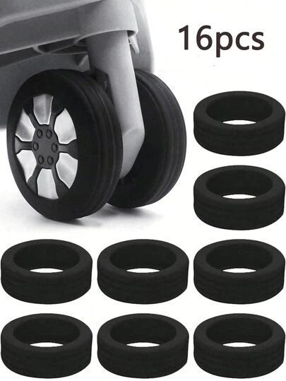 8/16 CÁI Vỏ bánh xe hành lý, Vỏ bảo vệ bánh xe hành lý Vỏ xe đẩy bằng silicon Tay áo bánh xe im lặng Vỏ bánh xe bằng silicon Vỏ hành lý Vali đa năng Giảm tiếng ồn Vỏ xe đẩy Tay áo bánh xe Túi đựng đồ vệ sinh cá nhân Túi đựng đồ vệ sinh cá nhân du lịch Túi đựng đồ trang điểm cho trường học Phụ kiện học tập Đồ dùng học tập