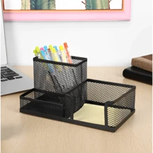 WIRE METAL DESK PEN HOLDER ORGANIZER - Black - View 5