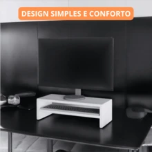 Base Support For Notebook Monitor Office Desk Screen MDF Home Office Gamer 53cm Bedroom - White - View 4