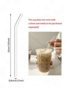 1pc450ml Iced Coffee Cup, Vintage Ribbed Milk Coffee Cup, Cold Brew Coffee Cup, Iced Latte Cup, Flawless Creative Beverage Cup, Family Afternoon Tea Cup, Suitable For Restaurants And Cafes, Halloween Gift, Christmas Gift, Back To School Season, Christmas Tree, Valentine's Day Gift - Multicolor - View 9