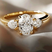 18K 镀金圆形方晶锆石铜戒指，奢华优雅的珠宝，适合订婚、婚礼、派对、情人节、所有季节配饰