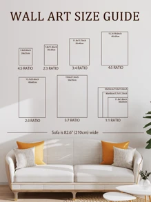 3PCS/1SET  Nordic Minimalist Sunset Landscape Hanging Paintings, Plant And Flower Living Room Painting Cores No Frame