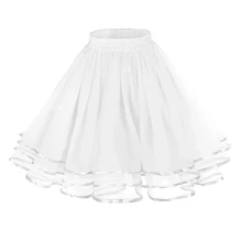 1 Pc Vintage Petticoat Tutu Skirt Underskirt Crinoline Dance Slip For Christmas Cosplay Costumes Party Black White Dark Green Red Fall Clothes For Women
