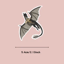 Wasserfester Drachen Aufkleber mit Vierflügel-Design - Strapazierfähiger Papieraufkleber für Laptops, Wasserflaschen, Handyhüllen, Tagebücher und Scrapbooking - Vielseitiger Klebeaufkleber