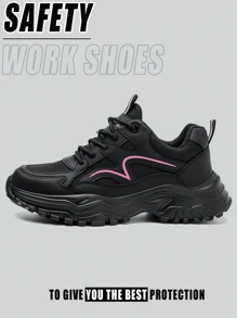 Damskie buty robocze z metalowymi noskami, lekkie, z podeszwą EVA, wygodne, oddychające, odporne na przebicie, antypoślizgowe, niezniszczalne, przemysłowe buty robocze do pracy w magazynie, na zewnątrz, w ogrodnictwie, w logistyce, do pracy w budownictwie, w środowisku przemysłowym, buty robocze, odporne na wstrząsy, odporne na nacisk, do pracy na zewnątrz, buty z metalowymi noskami, do podróży na świeżym powietrzu, do eksploracji dzikich terenów, buty trekkingowe