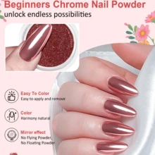 6 Colors Chrome Nail Powder, Fairy Effect Gold & Silver Chrome Nail Powder, Mermaid White Pearl Powder Y2K Style Chrome Nail Powder, Metallic Mirror Powder Glitter Nail Art DIY Decoration - Multicolor - View 9