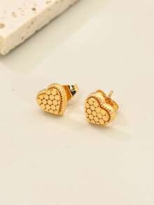 1 Pair Fashionable Classic Versatile Petite Delicate Multi-Element Elegant Earrings For Women - Yellow Gold - View 1
