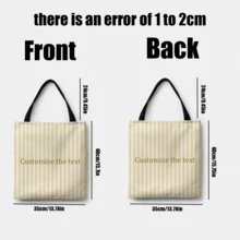 1 Customized Canvas Handbag, Landscape/Text Printing, Unique Design, Foldable, Large Capacity, Light Weight, Fashionable, Casual Shoulder Bag, Customized Canvas Bag Exclusively For You
