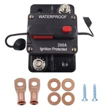 60/100/200Amp Circuit Breaker For Boat Trolling Motor Marine ATV Trailer Vehicles Stereo Audio Electronic Battery Solar System Inline Fuse With Manual Reset Switch Waterproof DC 12V-48V - 200A - 查看 3