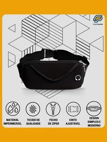 Running Waist Bag Waterproof Sports Cell Phone Holder Fitness Men Women Money Belt - 黑色 - 查看 7