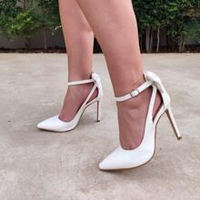 Sapato scarpin laço branco salto 11cm Confortável sapatos feminina elegante salto feminino