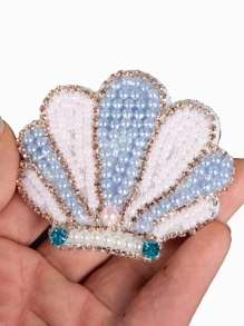Handmade Beaded Colorful Sea Ocean Starfish Shell Shaped Sew On Patch Applique, Suitable For Clothing, Pants, Hats, Headbands, Bags DIY Crafting