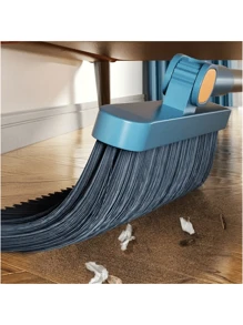 1 Set Home Broom And Dustpan Kit, Long Handle Floor Cleaning Broom And Dustpan Set With Rotatable Broom And Brush Teeth Dustpan, For Dust And Dirt Removal, Household, Kitchen, Room, Office, Cleaning Supplies, Cleaning Tools, Back To School Supplies