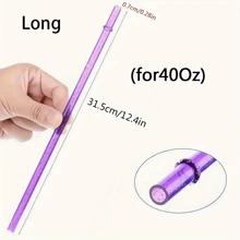 12pcs, Straw, Reusable Clear Plastic Glitter Straws, 12.4/9.06 Inch Extra Long Tumbler Straws For Cups, 1 Gallon, Water Bottles, Straw With Cleaning Brush, Party Supplise(1/3/6/12pcs)