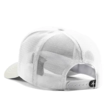 Men's Women's Trucker Hat Saint Benedict Medal Curved Brim - White - View 4
