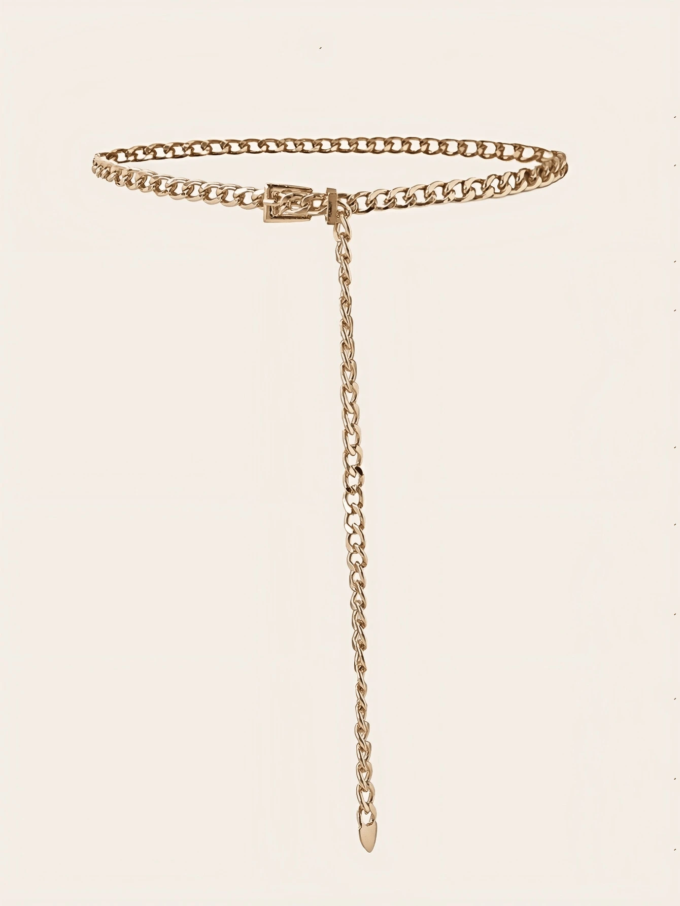 Fashionable & Versatile Simple Gold Metal Chain Belt - Gold - View 1