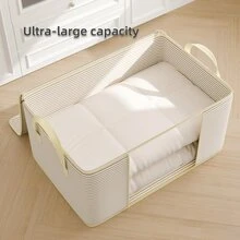 1pc/2pcs Visible Seasonal Clothes & Quilt Storage Bag, Minimalist Non-Woven Fabric Large Capacity Storage Bag, Wardrobe Storage Bag, Multipurpose Organizer Bag, Dust-Proof & Moisture-Proof, Foldable, Durable. Suitable For Home Use - Multicolor - View 2