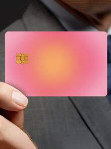 1pc/4pcs Pink Bank Card Decoration Sticker, PVC Anti Fingerprint Credit Card Sticker, Suitable For Bank Cards, Transportation Cards, Campus Cards And Other DIY Decoration,School Supplies - Multicolor - View 2