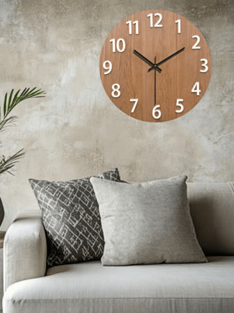 1 件复古木纹挂钟，简约客厅时钟，静音创意装饰，可作为母亲节、父亲节、感恩节、家居装饰、房间装饰的礼物