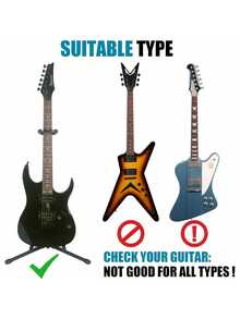 1 件可调节折叠支架，适用于原声吉他、电吉他、贝司和班卓琴，黑色，古典吉他，贝司乐器，木吉他支架，拨片架吉他，吉他，贝司腰带，吉他>黑色，吉他，吉他壁挂架 - 彩色 - 查看 4