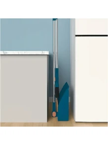 1 Set Home Broom And Dustpan Kit, Long Handle Floor Cleaning Broom And Dustpan Set With Rotatable Broom And Brush Teeth Dustpan, For Dust And Dirt Removal, Household, Kitchen, Room, Office, Cleaning Supplies, Cleaning Tools, Back To School Supplies