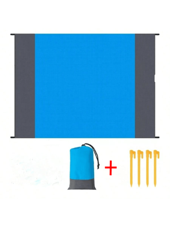 可折叠拼接口袋沙滩毯、便携式轻便野餐沙滩垫、速干户外野餐垫、防尘防沙沙滩毯、防沙便携式户外毯是野餐、旅行、露营和徒步旅行的理想选择，享受没有混乱的海滩，有多种颜色/尺寸可供选择