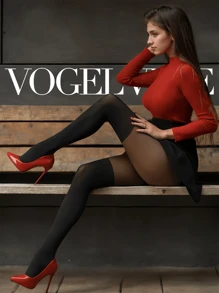 Vogue Vera Luxury Elegant Vintage Sexy Fashionable Cute Pantyhose With Back Vertical Line, Soft Glossy Finish, Sheer Breathable, Comfortable, Soft, Delicate For Formal, Business, Party, Date, Stage – Spring/Summer & All Seasons, Women's Hosiery – 1 Pair