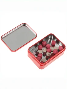 1pc Portable SOS Tin Pill Storage Box Container, Suitable For Outdoor Survival Kit, First Aid Medications, First Aid Box