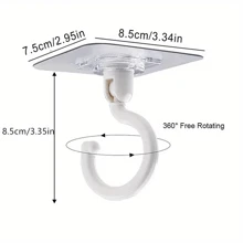 10pcs Rotatable Sticky Hooks For Wind Chimes, Plants And Ceiling Decor - No Drill Ceiling Hooks With Strong Adhesive Back To School