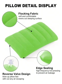 Travesseiro de viagem inflável em formato de U - Suporte de pescoço macio e durável para carro e avião, multicolorido, material não tecido, ideal para conforto do pescoço em movimento, - Suporte de pescoço em formato de U para carro e avião, material de PVC macio e flocado, para estudantes de acampamento ao ar livre, acessório de viagem, fácil de transportar, para uso em avião, carro e poltrona reclinável doméstica, lavar somente à mão (você pode soprar sozinho)