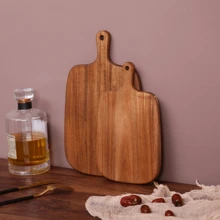1 pieza Tabla de cortar de madera de palo de rosa - Tabla de cortar de cocina de madera maciza, para cortar carne, queso, pan, verduras y frutas - Tabla de quesos y chacinados, perfecta para rebanar y exhibir delicias, esencial para la cocina de granja moderna, suministros de cocina, Halloween, Navidad