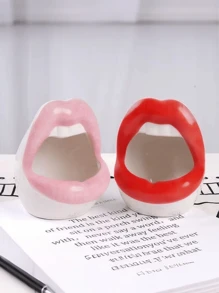 1pc Cute Cartoon Lip Resin Ashtray, Creative Unique Stylish Home Living Room Multi-Functional Smoking Accessory