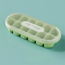 1pc Covered Silicone 12 Grid Ice Tray, Large Capacity Ice Mold, Easy Release Ice Tray, Soft Ice Storage Container With Lid, Creative Stackable Ice Mold, Easy To Disassemble Ice Maker, Multiple Colors Can Be Freely Matched, Stackable Ice Mold, Essential For Cold Drinks