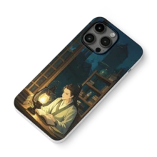 Midnight Scholar In Traditional Robe Phone Case Soft Silicon Cover For 16, 15, 14, 13, 12, 11 Pro Max - White - View 3