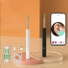 NATFIRE Wireless Ear Cleaner Intelligent Visual Ear Pick For Ear Clean Camera Ear Wax Removal Tool WiFi Ear Otoscope & 6 LED Lights Ear Scope Endoscope With 5 Pcs Silicone Ear Spoons Compatible With Iphone IPad Android Ear Digging Spoon For Home Ear Cleaning Travel Stuff, Wedding, Party, Birthday, Gifts For Men Mom Dad Friends, New Years Funny Gift