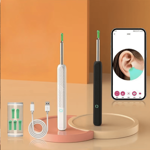 NATFIRE Wireless Ear Cleaner Intelligent Visual Ear Pick For Ear Clean Camera Ear Wax Removal Tool WiFi Ear Otoscope & 6 LED Lights Ear Scope Endoscope With 5 Pcs Silicone Ear Spoons Compatible With Iphone IPad Android Ear Digging Spoon For Home Ear Cleaning Travel Stuff, Wedding, Party, Birthday, Gifts For Men Mom Dad Friends, New Years Funny Gift