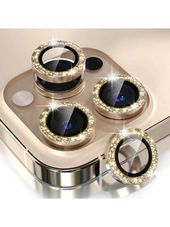 1 Set Flash Diamond Rhinestone Camera Lens Protector Film Set Compatible With Apple 12/12 Mini/12 Pro/12 Pro Max,Phone 13/13 Mini/13 Pro/13 Pro Max,Phone 11/11 Pro/11 Pro Max,Phone 14/14 Puls/14 Pro/14 Pro Max,Phone 15/15 Puls/15 Pro/15 Pro Max,16/16 Plus/16 Pro/16 Pro Max, Inlaid Imitation Diamond Decorated Camera Cover Tempered Glass Protecting Cover, Colorful Imitation Diamond Gift For Birthday, Family, Friends Sparkling Crystal, Lens Protector, Phone Accessories