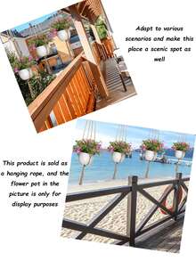 2 件/套创意编织植物挂架，植物挂架花盆植物架，花篮绳，壁挂悬挂花盆植物挂架挂篮，适用于室内室外家庭花园阳台装饰（3 种尺寸可选）