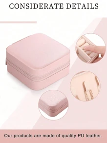 1 Pieza Organizador de joyería mini, Organizador de joyería, Soporte de joyería, Organizador de joyería con cremallera portátil para viajes, Caja de regalo para damas, Exhibidor de joyería multifuncional, Adecuado para anillos, colgantes, aretes y collares. - Caja de regalo adecuada para niñas y damas, caja de regalo de Halloween, caja de regalo de Navidad. Organizador de almacenamiento de viaje. Vuelta a la escuela de verano