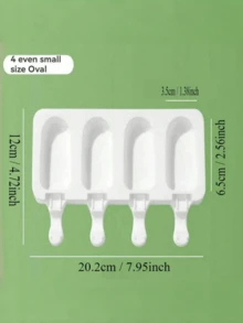 橡胶椭圆形冰淇淋模具，8 个隔间 DIY 冰棒制作器，用于自制冰淇淋和巧克力，经典造型，免费烘焙用具冰块托盘冰块冰块柔软冰块模具冰块模具 - 白 - 查看 11