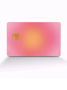1pc/4pcs Pink Bank Card Decoration Sticker, PVC Anti Fingerprint Credit Card Sticker, Suitable For Bank Cards, Transportation Cards, Campus Cards And Other DIY Decoration,School Supplies - Multicolor - View 4