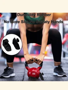 2pcs Unisex Workout Grip Pads: Rubber Fitness Gloves Anti-Slip For Gym Workout, Training Lifting, Dumbbell, Deadlift, Pullups, Sweat-Absorbing Gym Accessories, Sport, Gym, Home Exercise, Sport Accessories, Gym Accessories, CrossFit Accessories - Multicolor - View 2