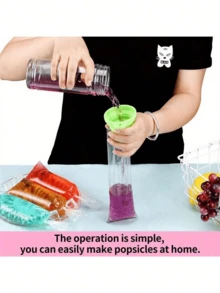 200/100/50/10Pcs Transparent Ice Bags For Crushed Ice And Ice Cream Preservation, DIY Ice Pop Bags, Home Kitchen Party Gifts - Multicolor - View 6