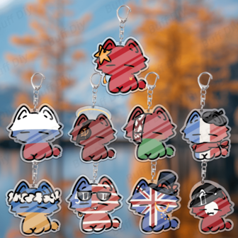1 件卡通乡村人物亚克力钥匙扣，双面半透明，复活节和其他节日的完美礼物，送给朋友和女朋友的绝佳选择，适合背包悬挂和汽车装饰