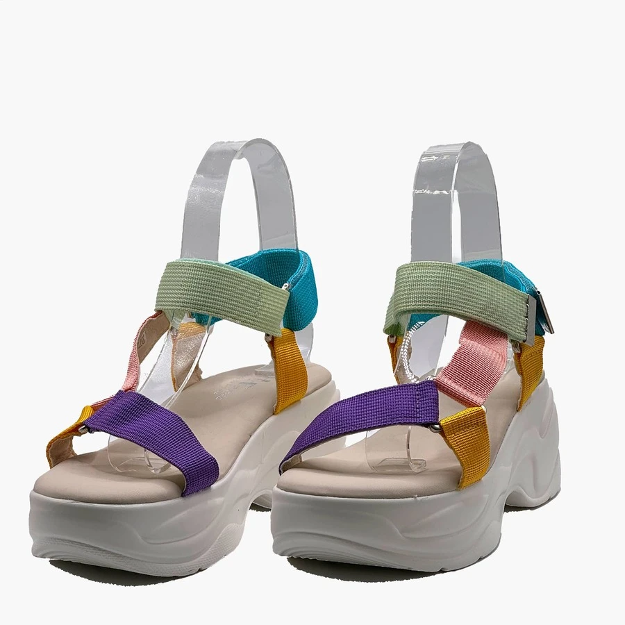 Sandales à plateforme avec fermeture à boucle - Multicolore - Voir 1